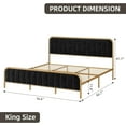 thumbnail image 2 of King Size Bed Frame Heavy Duty Platform Bed Upholstered Platform with Storage No Box Spring Needed with Headboard in Grey, 2 of 7
