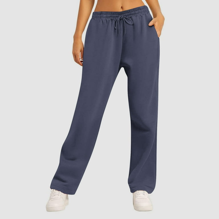 nerohusy Women's Wide Leg Sweatpants High Waisted Baggy Drawstring