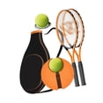 thumbnail image 3 of Juego de retorno de tenis para profesionales del patio trasero, entrenamiento en solitario, entrenador de tenis naranja negro, 3 of 8