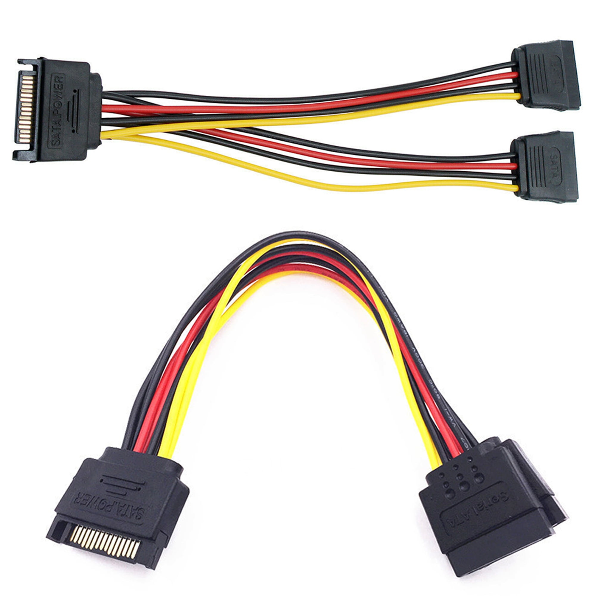 SATA Male to 2x Sata Female Power Splitter Cable YSplitter Cable For