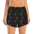 thumbnail image 4 of Lsque Mardi Gras Carnival Printed Women's Running Shorts with Liner Pockets,Elastic Quick Dry Workout Athletic Gym Yoga Shorts,Womens High Waist Shorts-Medium, 4 of 9