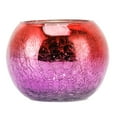 thumbnail image 2 of Glass Candlestick, Vintage Gradual Red Purple Candle Holder Heat  Cracked Pattern Safe Thickened Base  For Party, 2 of 8