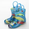 thumbnail image 2 of LIIPEE Girls Rain Boots Cartoon Printed Closed Toe Non- Easy-On Pull Handles Lightweight Waterproof Shoes Kids Classic Casual Daily Party Photoshoot Boots,Blue,2.5-3 Years, 2 of 5