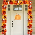 thumbnail image 5 of JeashCHAT Fall Maple Leaves Garland, 5.91 FT Artificial Maple Leaf Hanging Garland with Pumpkins Sunflowers for Fireplace Table Front Door, Christmas Thanksgiving Party Decorations, 5 of 6
