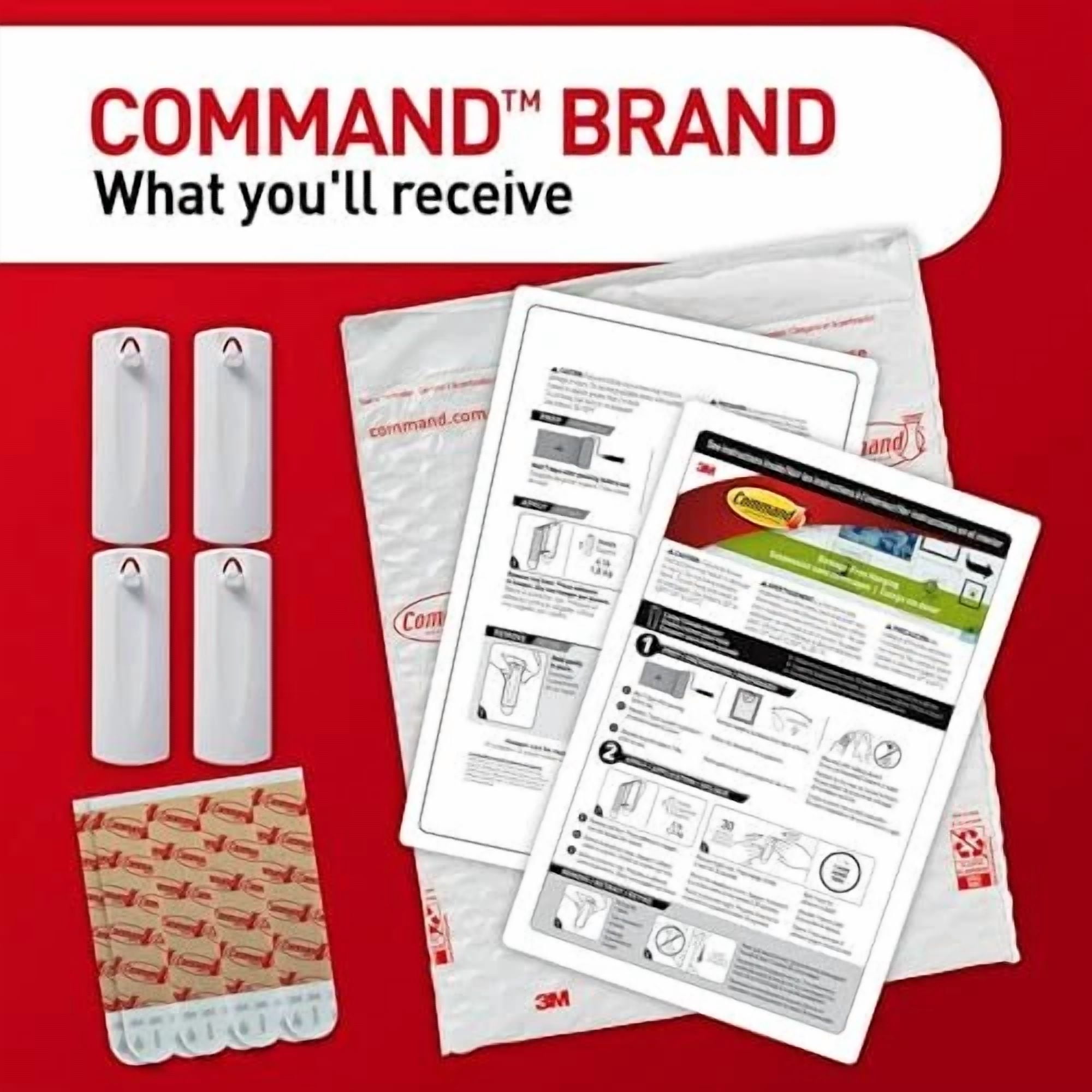 Command Picture Hangers 4 Pack White Damage Free Wall Hooks For Frames