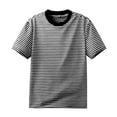 thumbnail image 4 of Mlzmgr Mens Stripe T-Shirts Fashion Loose Fitted Crewneck Basic Tees, 4 of 7