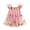 thumbnail image 2 of Girls Princess Dress Flower Girl Dress Ball Gown Flutter Sleeve Tulle Embroidered 3D Flower Floral Embroidery Party Holiday Elegant Fancy Dresses for Girls 3-24M, 2 of 8
