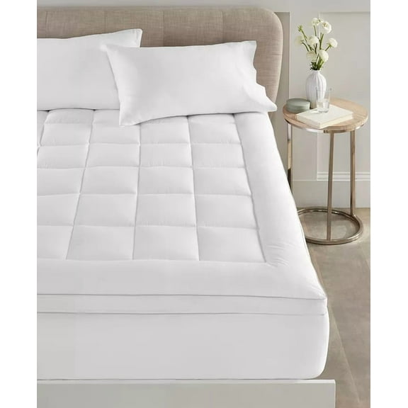 Charter Club WHITE Pillowtop Mattress Pad, US Queen