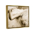 thumbnail image 5 of Stupell Industries Beautiful Longhorn Highland Cattle Horn Sepia Photography Photograph Metallic Gold Floating Framed Canvas Print Wall Art, Design by Donnie Quillen, 5 of 5