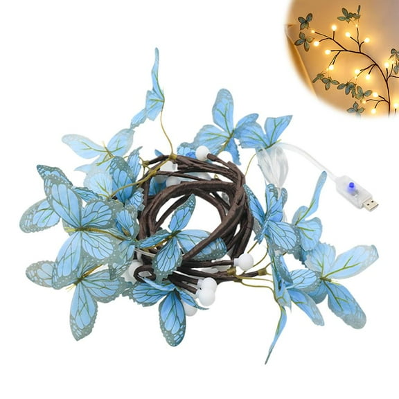 ZOUBAOQ LED Beautiful Butterfly Fairy Lights LED Glowing Vine Lights Luminous Butterfly Fairy Lights LED Tree Branch Lights for Wall for Wedding Party Christmas Tree Decoration