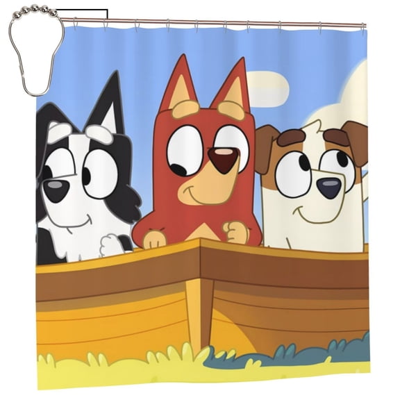 Netaao Bluey for Waterproof Shower Curtain 72x72in with Hooks Machine Washable
