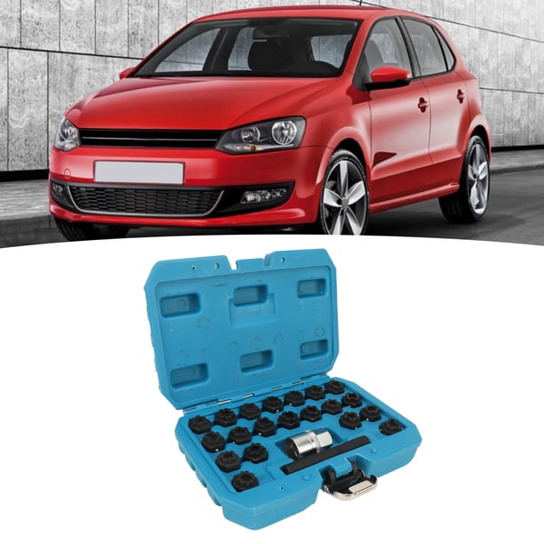 Adaptador de Scoket de Tuerca de la Rueda, Kit de Eliminación de Llave de Bloqueo de la Rueda de 22pcs de Llave de Rueda fácil de Usar Con Adaptador de Toma de Corriente de 1/2