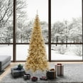 thumbnail image 4 of Vickerman 9' Champagne Tinsel Fir Slim Artificial Christmas Tree, Warm White Dura-lit LED Lights, 4 of 7