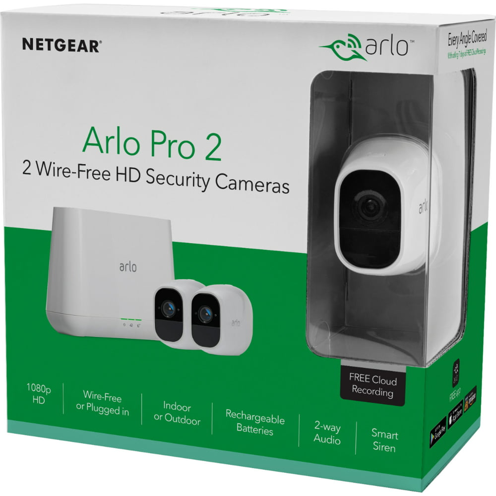 Arlo Pro 2 1080P HD Security Camera System VMS4230P 2 WireFree Rechargeable Battery Cameras