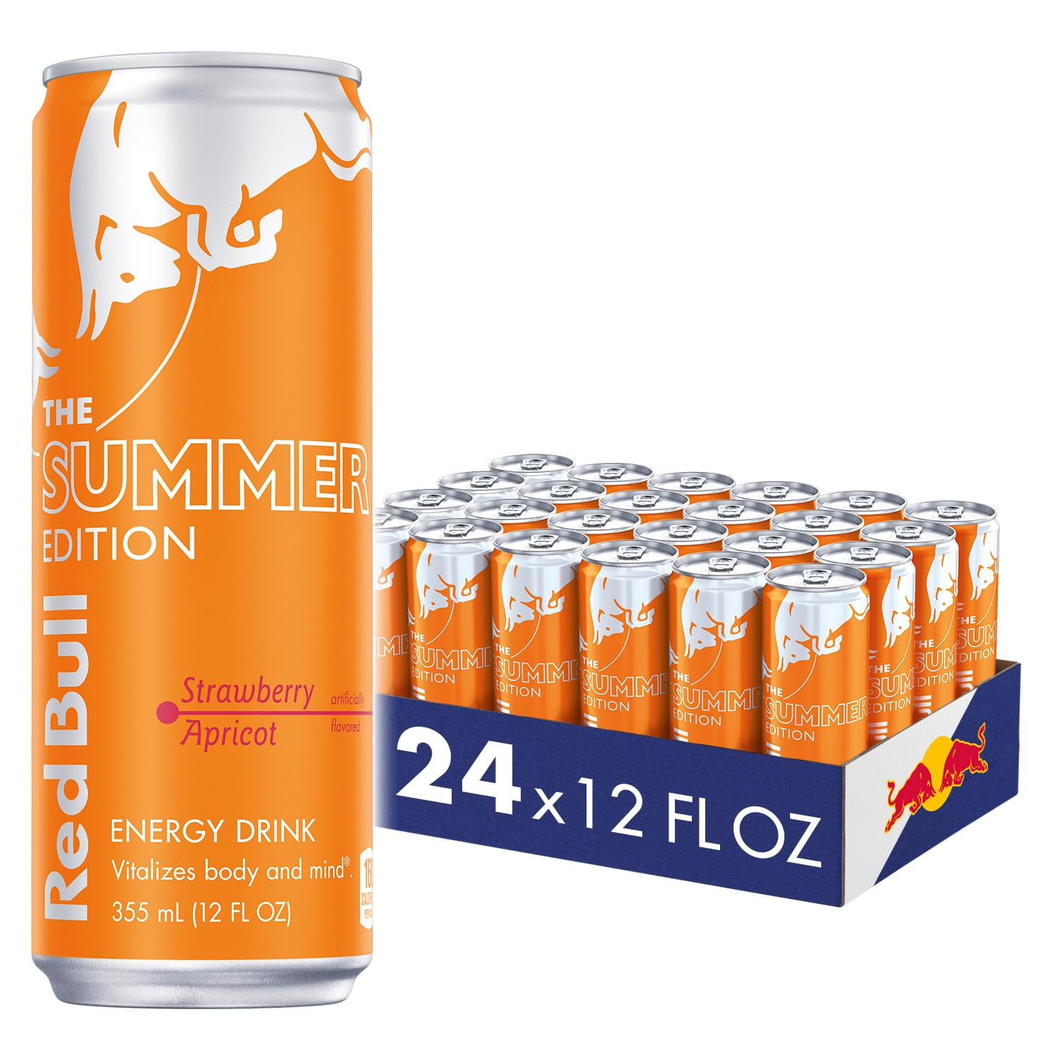 RED BULL SUMMER EDITION, STRAWBERRY APRICOT 12OZ, 24 Pack