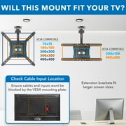 Mount-It! Flip-Down Ceiling TV Mount, Fits Screen Size 23-55 , 44 lb. Capacity, Adjustable Height, Works With Slanted Ceiling