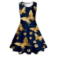 thumbnail image 4 of MIASHUI Robe Sans Manches pour Filles Robe Midi Évasée à la Mode pour l'Été Décontracté Or, 6-7 Ans, 4 of 5