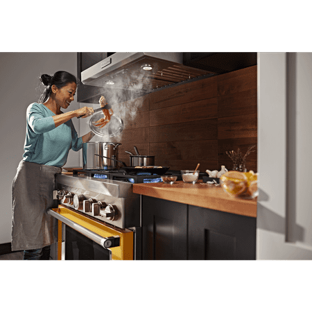KitchenAid - 5.1 Cu. Ft. Freestanding Dual Fuel True Convection Range with Self-Cleaning - Yellow pepper