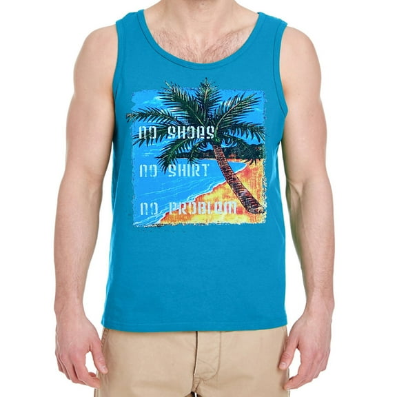 Mens Shirts No Shirt No Shoes Funny Graphic Tank Tops for Men