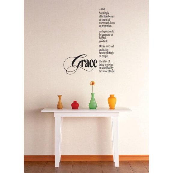 Wall Design Pieces Grace Noun Dictionary Definition Quote 14x28 Inches