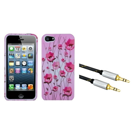 - Insten Sunroom Case for Apple iPhone SE / 5S / 5 (with 3.5mm Audio Cable M/M) (2-in-1 Accessory Bundle)