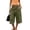 Q08 Army Green, variant on Mifsaly Capri Cargo Pants for Women Elastic Drawstring Waist Cropped Trousers with Pockets Lightweight Casual Knee Length Vacation Summer Capris Black,M