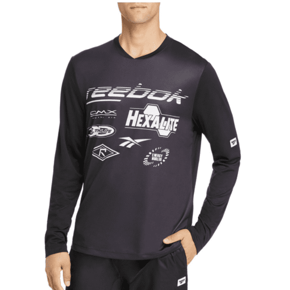 Reebok Mens Classic Color Graphic T-Shirt, Black, Small