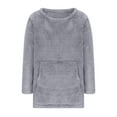 thumbnail image 5 of Moxiu Womens Sherpa Pullover Oversized Fuzzy Fleece Sweatshirts Solid Color Faux Fur Fluffy Sweatshirt with Pockets Winter Soft Loungwear 2025 Gray,XL, 5 of 6