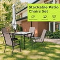 thumbnail image 3 of JUSTLET Patio Dining Chairs Set of 4, Outdoor Stackable Armrest Chairs Space Saving, Brown, 3 of 9