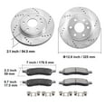 thumbnail image 6 of KFFKFF Front Brake Assembly for 2007-2017 Chevy Traverse, Buick Enclave, GMC Acadia, Saturn Outlook, Includes 12.8" Drilled & Slotted Rotors with Ceramic Pads, 6 of 9