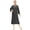 Black, variant on Women Zipper Robe, Loungewear Dress Lightweight Sleepwear Housecoat Nightgown Long Bathrobe, Contrast Trim Jersey Robe with Pockets (Black, Small-Medium)