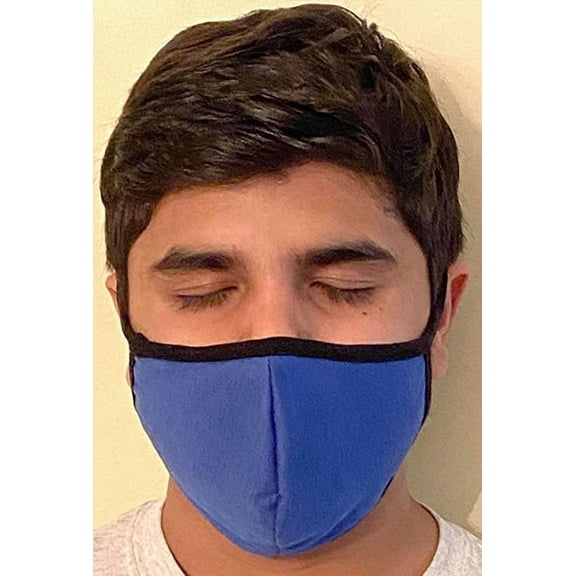 Made in USA Fashion Protective Face Masks Unisex Washable Cotton Mask Hand Made… (Blue)