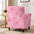 thumbnail image 2 of FKELYI Armchair Slipcover Stretchable Couch Sofa Cover with Elastic Bottom Pink Dog Cat Paw Print Furniture Protector for Living Room Office Reception Reading Sofa, 2 of 7