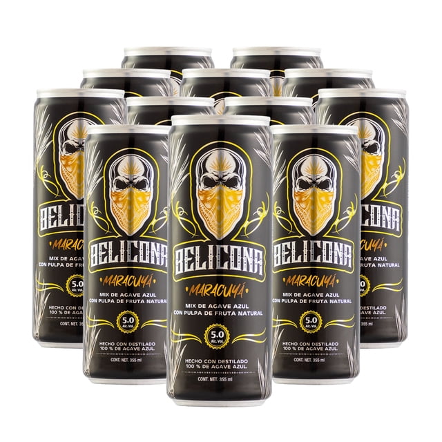 12 Pack Bebida Belicona Maracuyá Lata 355 Ml Belicona Bebida Alcohólica Preparada