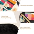 thumbnail image 5 of FORMRS Makeup Bag Travel Cosmetic Organizer for Women Fold Flat Zipper Pouch with Handle, Beige Abstract, 5 of 8