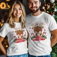 thumbnail image 4 of Mens T Shirts Merry Christmas Deer Snowflakes Short Sleeve Casual Men's Tee Tops Graphic T-Shirts for Teen Boys/Men, 4 of 8