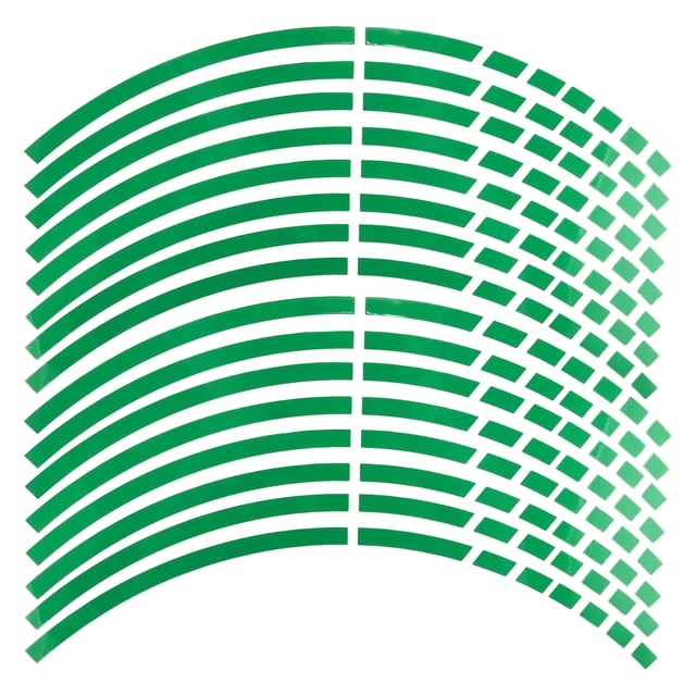 16 Piezas de Calcomanías para Llanta en Forma de Arco para Decoración de Ruedas de Automóvil para Llantas de 18" Verde PET