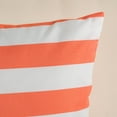thumbnail image 2 of Esme Outdoor Square Fabric Stripe Water Resistant Throw Pillow, Orange, White, 18" x 18", 2 of 8