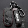 thumbnail image 4 of High quality New Leather Car Key Cover Case Fob compatible for Jeep Renegade Compass Grand Cherokee compatible for Chrysler 300C Wrangler Accessorie, 4 of 4