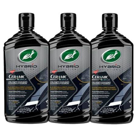 Turtle Wax Hybrid Solutions Ceramic Acrylic Black Polish & Wax 3 - Pack
