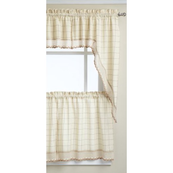 LORRAINE HOME FASHIONS Adirondack Valance, 60 by 12-Inch, Toast