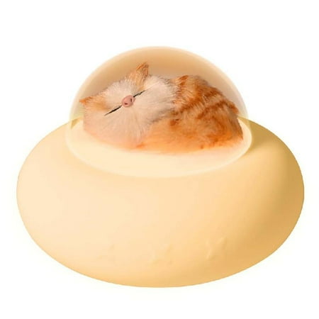 

Decorative Cute for Cat Dog Pet Silicone Night Light USB Rechargeable Lamp Dimmable Timer USB Rechargeable Spaceship
