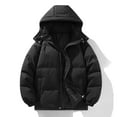 thumbnail image 2 of Hrsba Men's Puffer Jacket, Mens Parka Winter Coats Solid Color Hooded Full Zip Long Sleeve Thickened Fleece Lined Jacket, 2 of 4