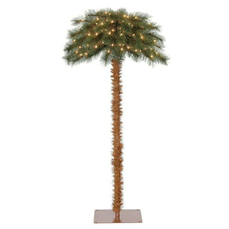 Island Breeze 5' Pre-Lit Artificial Tropical Christmas Palm Tree w/ White