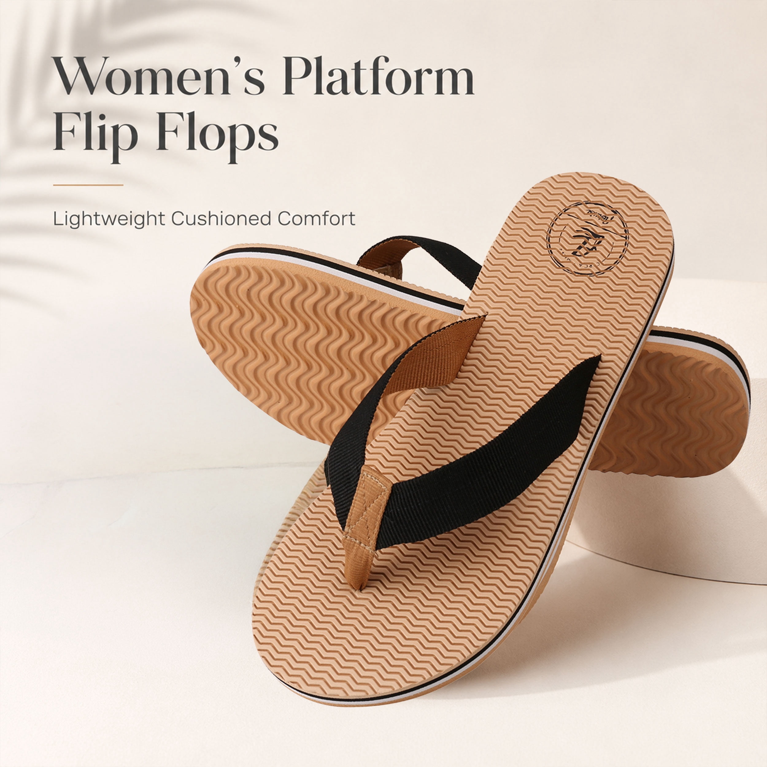 Aerusi Women’s Flip Flops Comfort Memory Foam Thong Sandals, Lightweight Non-Slip Beach Walking Sandals