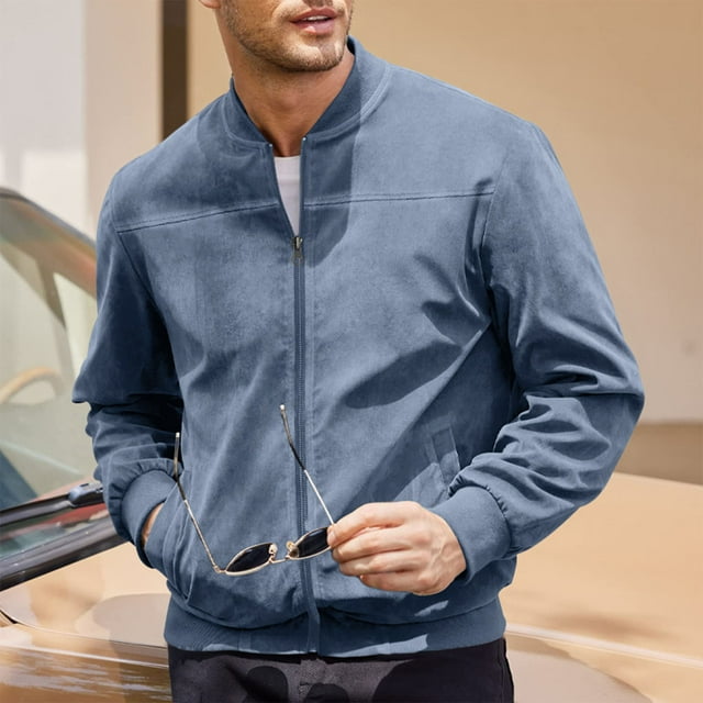 Ceisia Veste de Baseball Décontractée d'Hiver pour Hommes avec Fermeture Éclair Cardigan à Manches Longues Cadeau