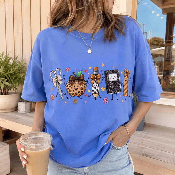 Back To School Shirt, Cute School Supplies Graphic Tee, Teacher Classroom Shirt, First Day Of School Outfit, School Staff Appreciation Gift