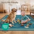 thumbnail image 4 of ODIKA 6'x9' Ultra-Soft Area Rug, Turtle Ocean Wave Beachy Border Entry Themed Teal Bathroom Nautical Flowing None Washable, Bare feet friendly, Silk-Touch for Guest Room, Bedroom, 4 of 7