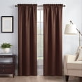 thumbnail image 2 of Eclipse Canova Solid Room Darkening Rod Pocket Single Window Curtain Panel, Chocolate, 42 x 63, 2 of 7