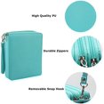 thumbnail image 4 of 200 Slots Pencil Case PU Leather Handy Pencil Wrap with Zipper Super Large Capacity Pen Bag for Prismacolor Premier Colored Pencils, Crayola Colored Pencils(Green), 4 of 6